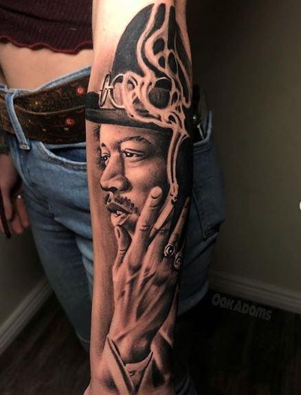 Tattoos - Oak Adams Jimi Hendrix - 140824